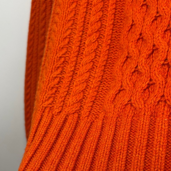 Tommy Hilfiger Vibrant Orange wool roll neck Turtleneck Sweater - Picture 6 of 11